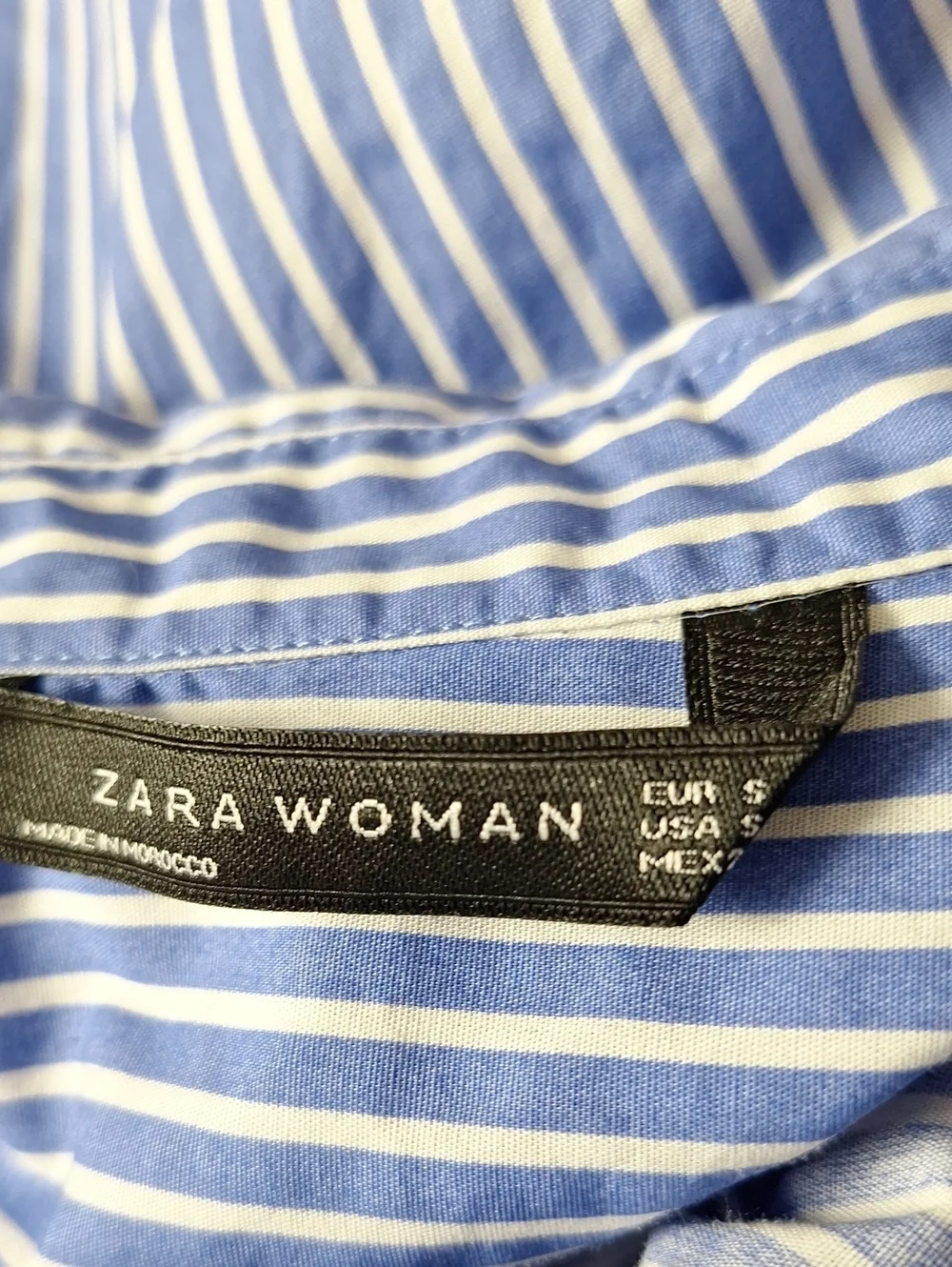 Zara Floral Embroidered Striped 3/4 Sleeve Coastal Boho Tunic Shirt Dress Size S